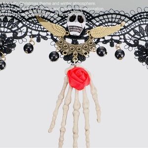 COPY - Witch Choker - Lace - Skull - Hand - Costume Accessory